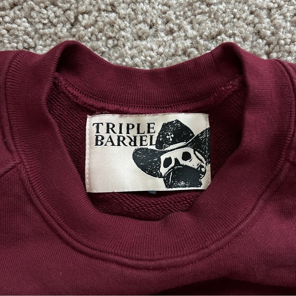 Triple Barrel Mens Handmade High Roller Red Skowboy Crewneck Sweatshirt Small - Picture 5 of 8